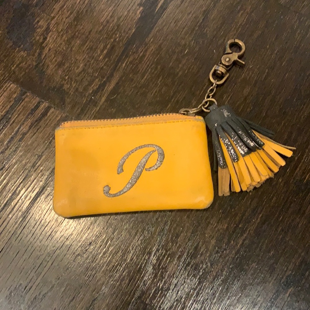 Anthropologie Miss Albright Specialty Leather Card Holder Wallet Monogrammed P